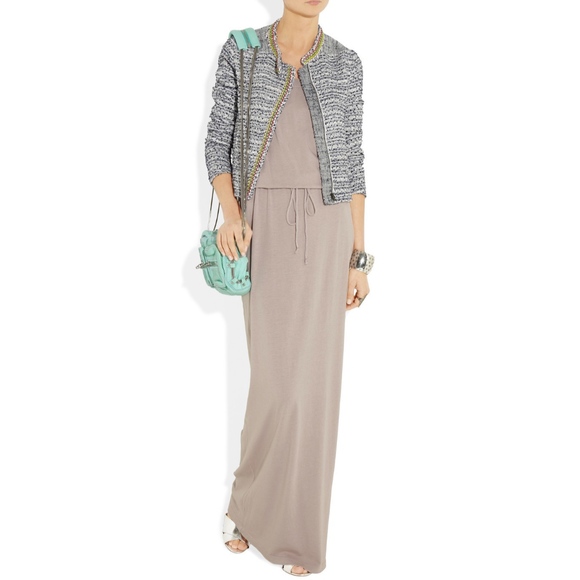 Splendid Strapless Jersey Maxi Dress Lt Brown XS - Picture 1 of 6